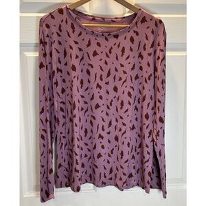 Nine West Womens XL Soft Spun Shirt Top Blouse Purple Speckle